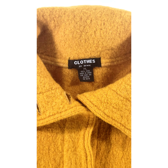 Vintage 90s Clothes by Revue 100% Wool Jacket Womens Petite Large Cropped Yellow - Picture 3 of 7